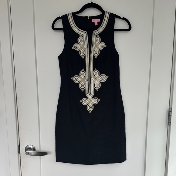 Lilly Pulitzer Black Shift with Gold Accents - Picture 2 of 4